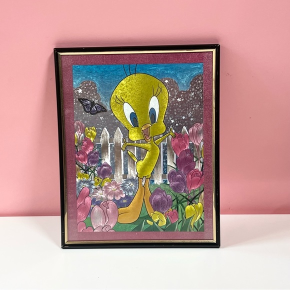 Vintage 90s Y2K tweety bird looney tunes wall art piece - Picture 1 of 2